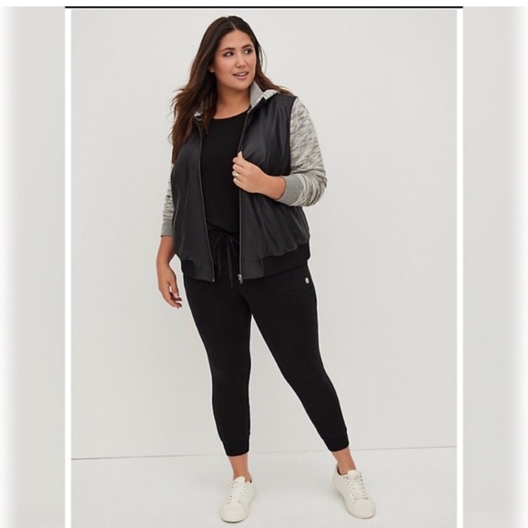 TORRID Black Hooded Leather Jacket - Picture 2 of 11